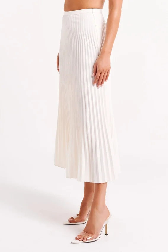 Twyla Pleated Suiting Maxi Skirt – Ivory Twyla Pleated Suiting Maxi Skirt – Ivory