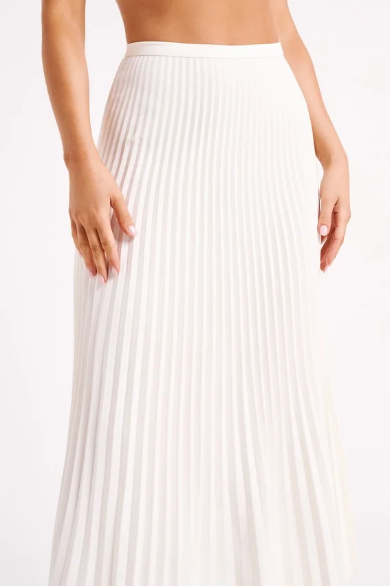Twyla Pleated Suiting Maxi Skirt – Ivory Twyla Pleated Suiting Maxi Skirt – Ivory