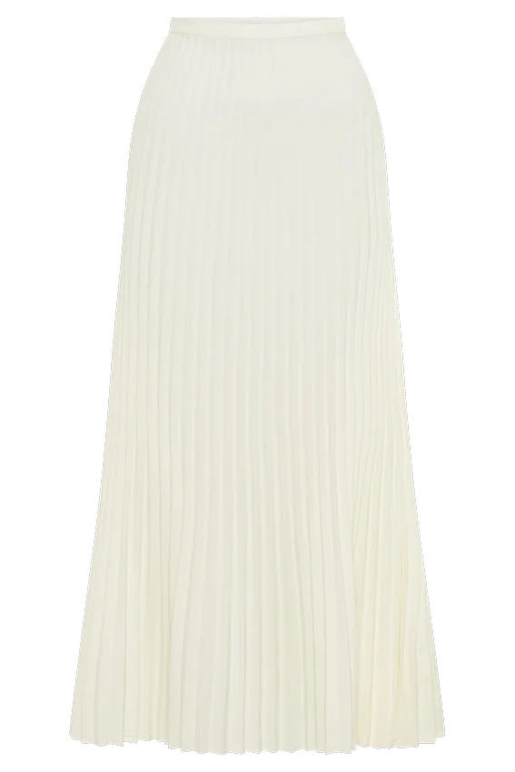 Twyla Pleated Suiting Maxi Skirt – Ivory Twyla Pleated Suiting Maxi Skirt – Ivory