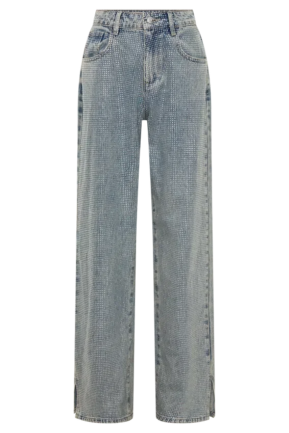 Tyla Diamante Denim Jeans – Blue/Green Tyla Diamante Denim Jeans – Blue/Green