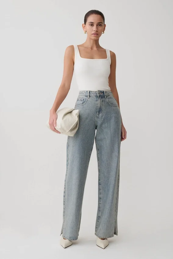 Tyla Diamante Denim Jeans – Blue/Green Tyla Diamante Denim Jeans – Blue/Green