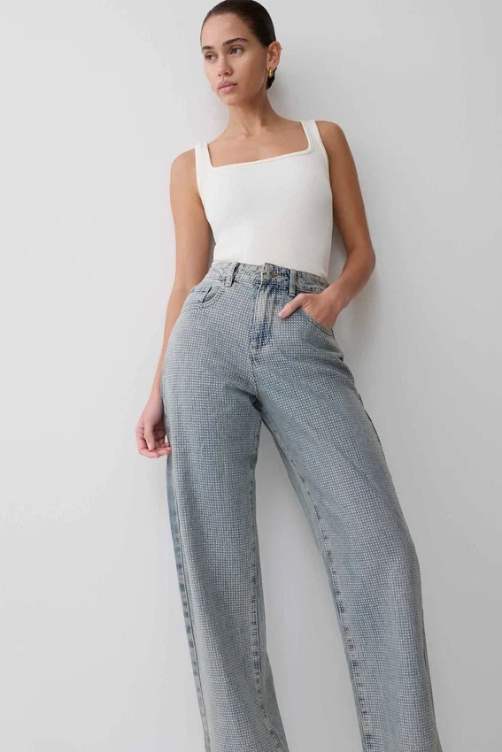 Tyla Diamante Denim Jeans – Blue/Green Tyla Diamante Denim Jeans – Blue/Green
