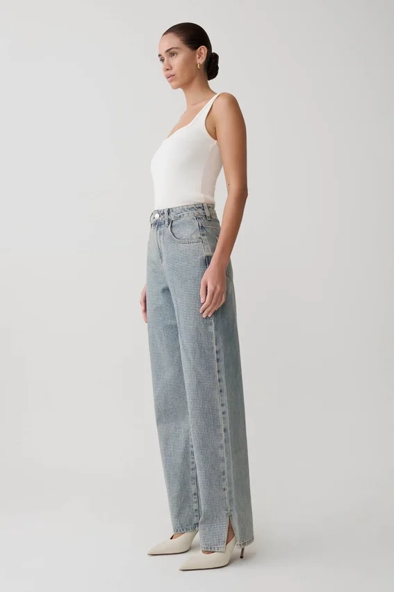 Tyla Diamante Denim Jeans – Blue/Green Tyla Diamante Denim Jeans – Blue/Green