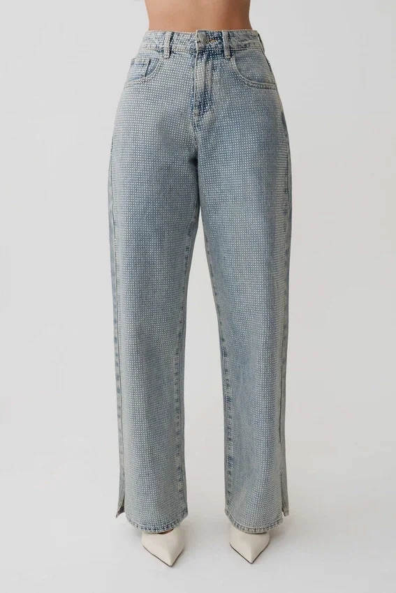 Tyla Diamante Denim Jeans – Blue/Green Tyla Diamante Denim Jeans – Blue/Green