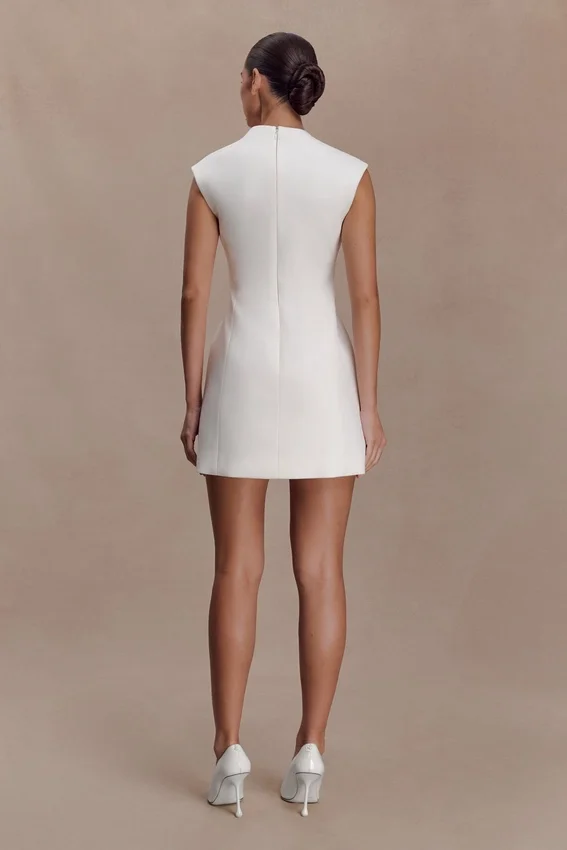 Victoria Cut Out Suiting Mini Dress – Ivory Victoria Cut Out Suiting Mini Dress – Ivory