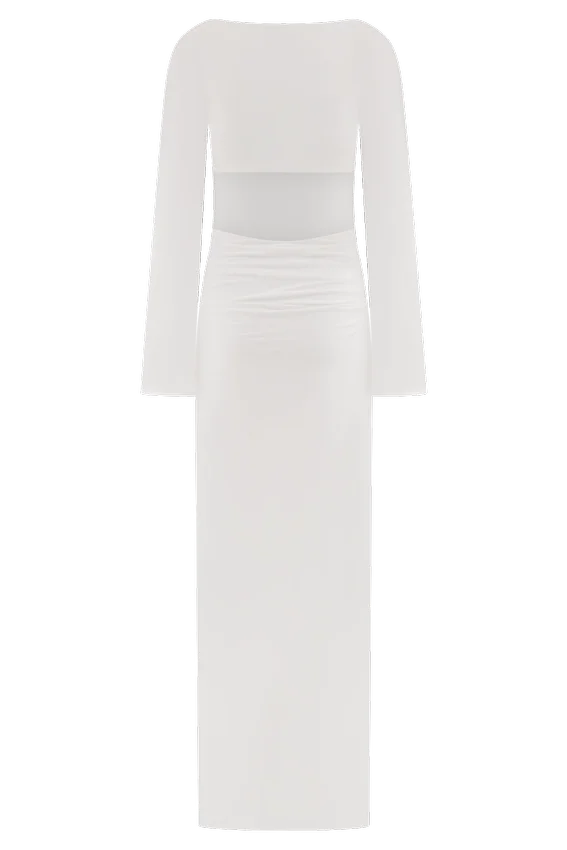 Vienna Slinky Cut Out Maxi Dress – White Vienna Slinky Cut Out Maxi Dress – White