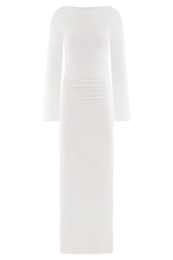 Vienna Slinky Cut Out Maxi Dress – White Vienna Slinky Cut Out Maxi Dress – White