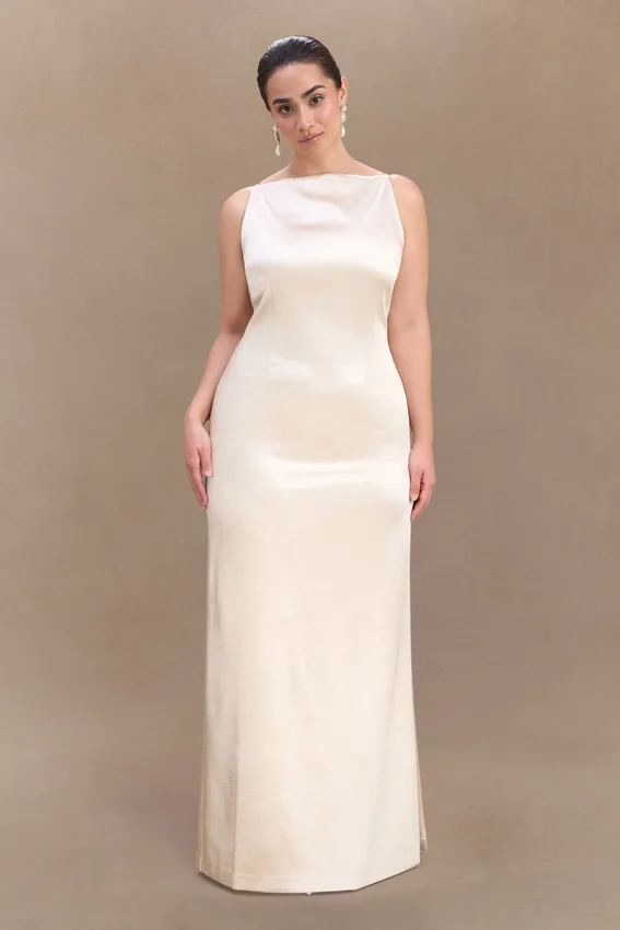 Violet Sleeveless Satin Maxi Dress – Blush Gold Violet Sleeveless Satin Maxi Dress – Blush Gold