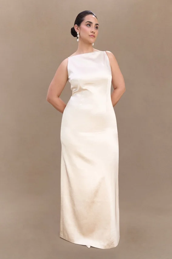 Violet Sleeveless Satin Maxi Dress – Blush Gold Violet Sleeveless Satin Maxi Dress – Blush Gold
