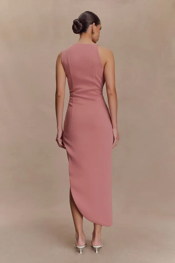 Virginia Suiting Embroidered Midi Dress – Burnt Rose Virginia Suiting Embroidered Midi Dress – Burnt Rose