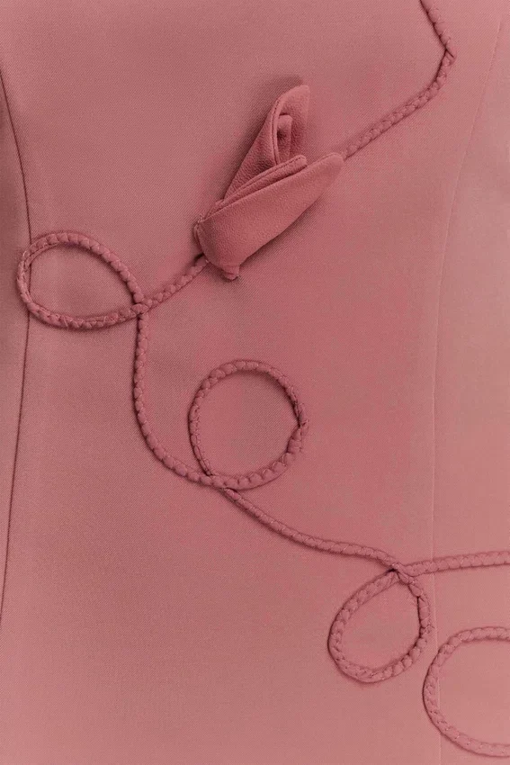 Virginia Suiting Embroidered Midi Dress – Burnt Rose Virginia Suiting Embroidered Midi Dress – Burnt Rose