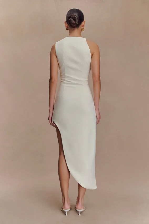 Virginia Suiting Embroidered Midi Dress – White Virginia Suiting Embroidered Midi Dress – White