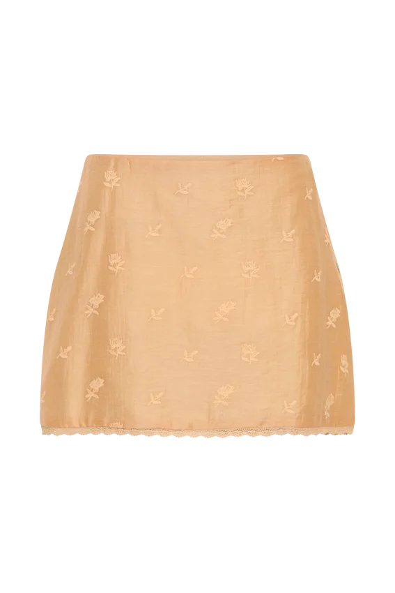 Vivian Embroidered Mini Skirt – Orange Vivian Embroidered Mini Skirt – Orange