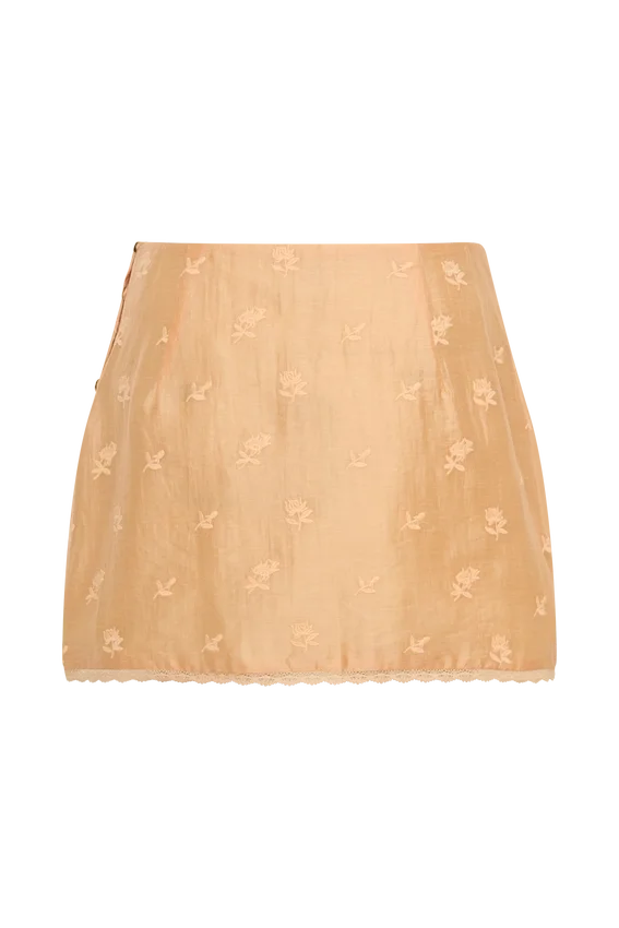 Vivian Embroidered Mini Skirt – Orange Vivian Embroidered Mini Skirt – Orange