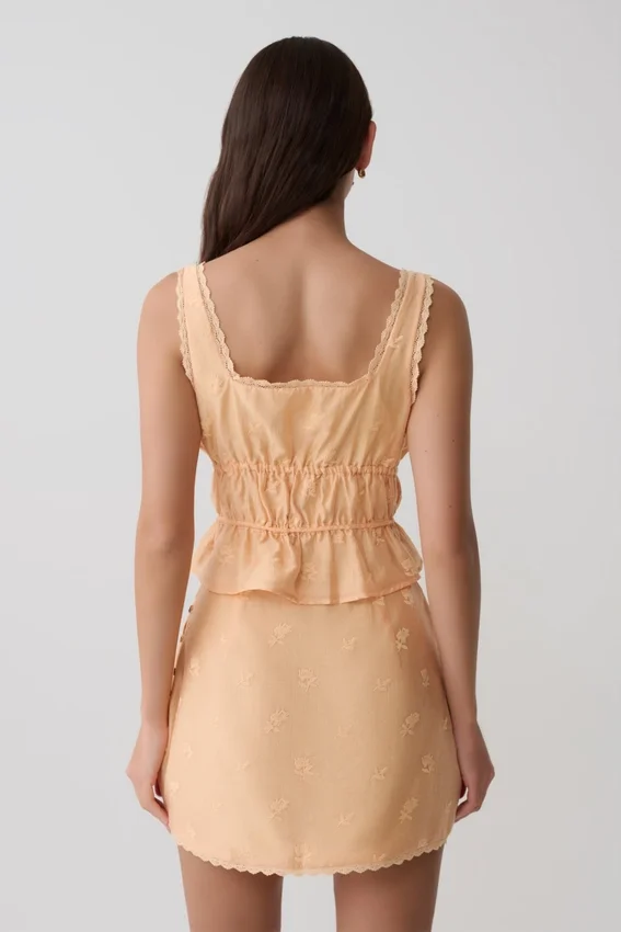 Vivian Embroidered Sleeveless Top – Orange Vivian Embroidered Sleeveless Top – Orange