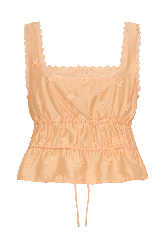 Vivian Embroidered Sleeveless Top – Orange Vivian Embroidered Sleeveless Top – Orange