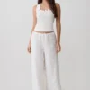 Vianna Broderie Ribbed Tank Top – Ivory