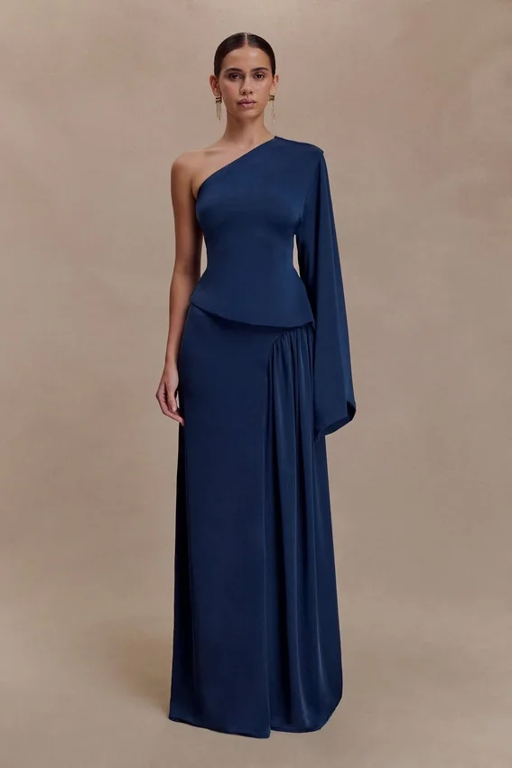 Vivica Slinky One Shoulder Top – Midnight Navy Vivica Slinky One Shoulder Top – Midnight Navy