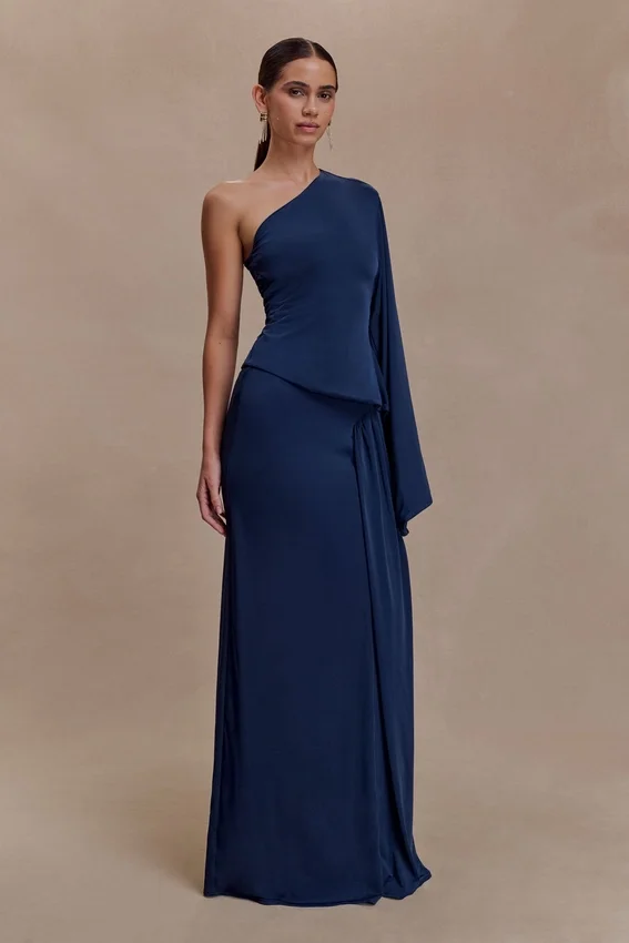 Vivica Slinky One Shoulder Top – Midnight Navy Vivica Slinky One Shoulder Top – Midnight Navy