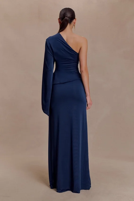 Vivica Slinky One Shoulder Top – Midnight Navy Vivica Slinky One Shoulder Top – Midnight Navy
