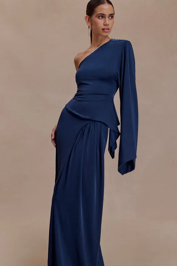 Vivica Slinky One Shoulder Top – Midnight Navy Vivica Slinky One Shoulder Top – Midnight Navy