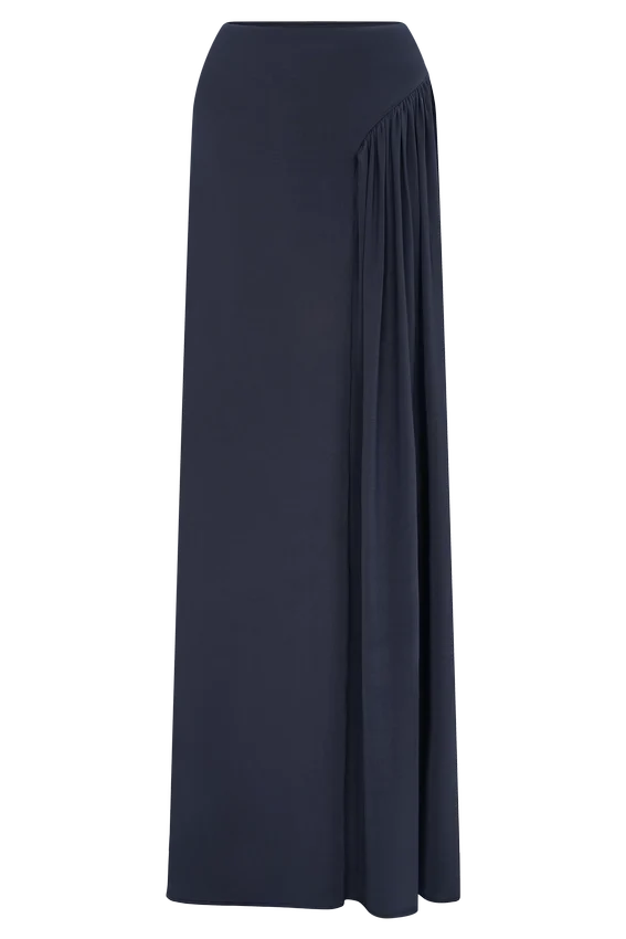 Vivica Slinky Gathered Maxi Skirt – Midnight Navy Vivica Slinky Gathered Maxi Skirt – Midnight Navy
