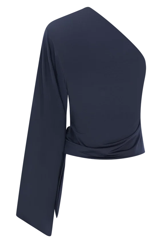 Vivica Slinky One Shoulder Top – Midnight Navy Vivica Slinky One Shoulder Top – Midnight Navy