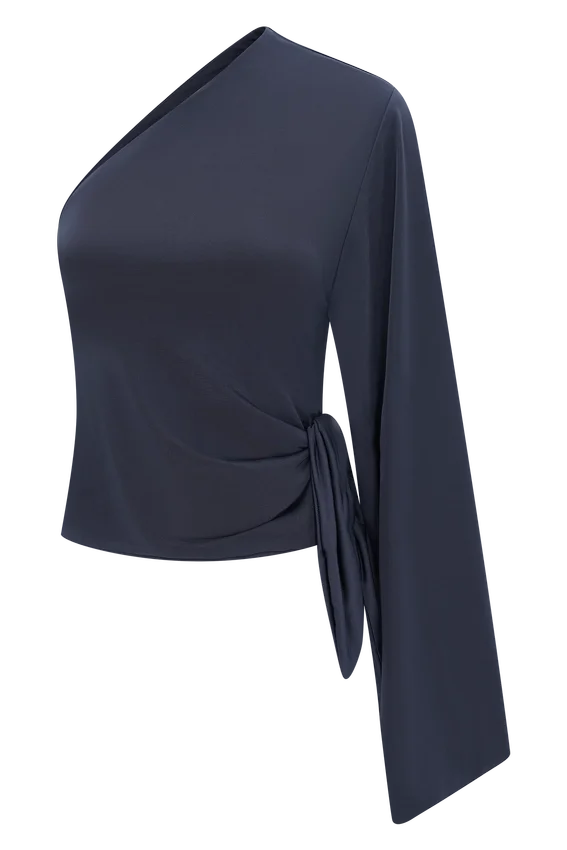 Vivica Slinky One Shoulder Top – Midnight Navy Vivica Slinky One Shoulder Top – Midnight Navy
