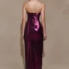 Winston Strapless Sequin Maxi Dress – Plum