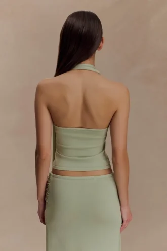 Xanthia Knit Halter Top – Pastel Green Xanthia Knit Halter Top – Pastel Green
