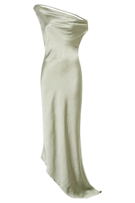 Yvette Slip Maxi Dress With Asymmetrical Hem – Sage Yvette Slip Maxi Dress With Asymmetrical Hem – Sage