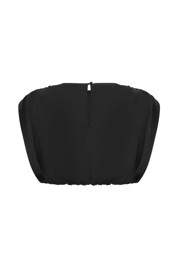 Zendaya Silk Crop Top – Black Zendaya Silk Crop Top – Black