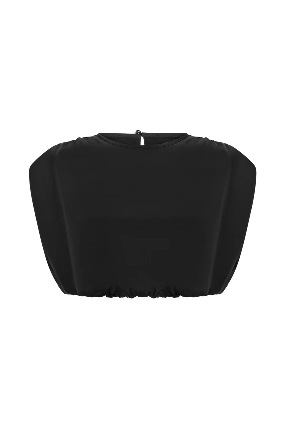 Zendaya Silk Crop Top – Black Zendaya Silk Crop Top – Black