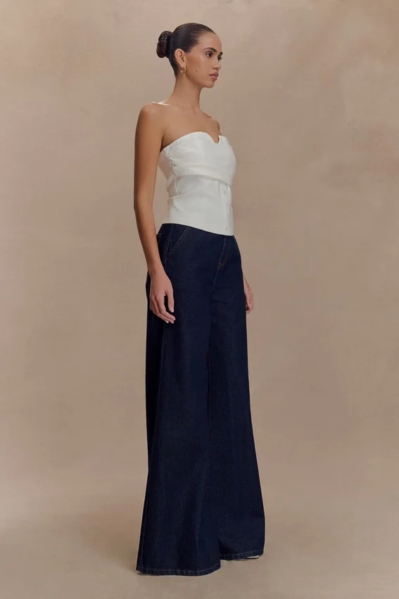 Zillah Strapless Cotton Top – White Zillah Strapless Cotton Top – White