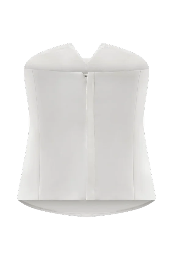 Zillah Strapless Cotton Top – White Zillah Strapless Cotton Top – White