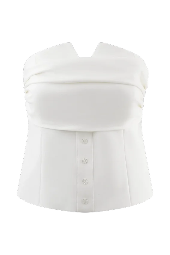 Zillah Strapless Cotton Top – White Zillah Strapless Cotton Top – White